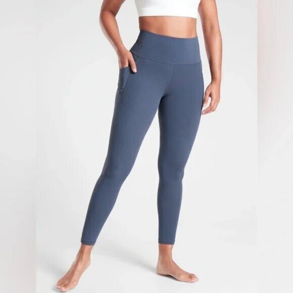 Athleta Blue Salutation Stash Pocket Leggings - Picture 1 of 7